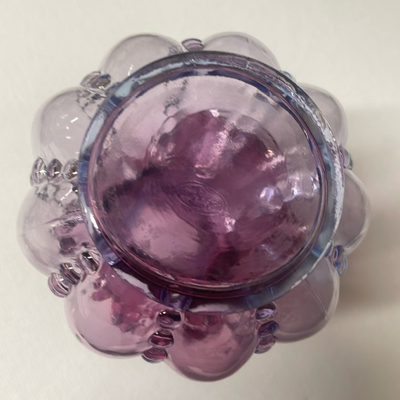 Fenton Mulberry Beaded Melon Vase Blue/Purple Ombre - Picture 3 of 8